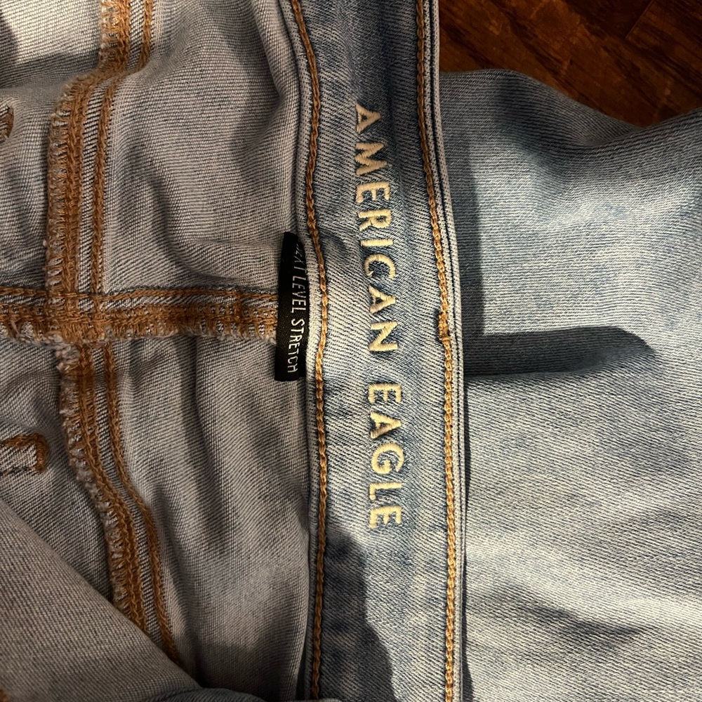 American Eagle Super Hi-Rise Distressed Flare Jeans, Size 18 Short,